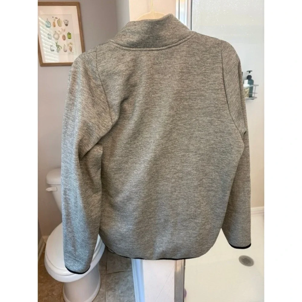 Nike Dri-FIT Womens Quarter Zip Fleece Pullover Heather Gray Size Medium AS IS
